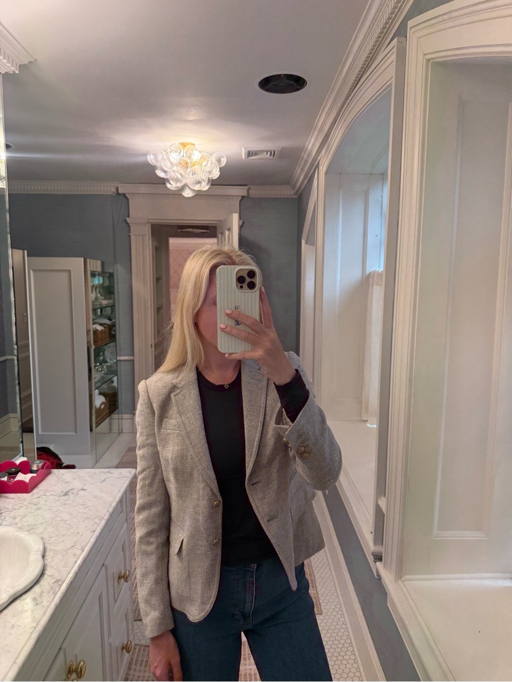 J. Crew Light Gray Tweed Tailored Blazer
